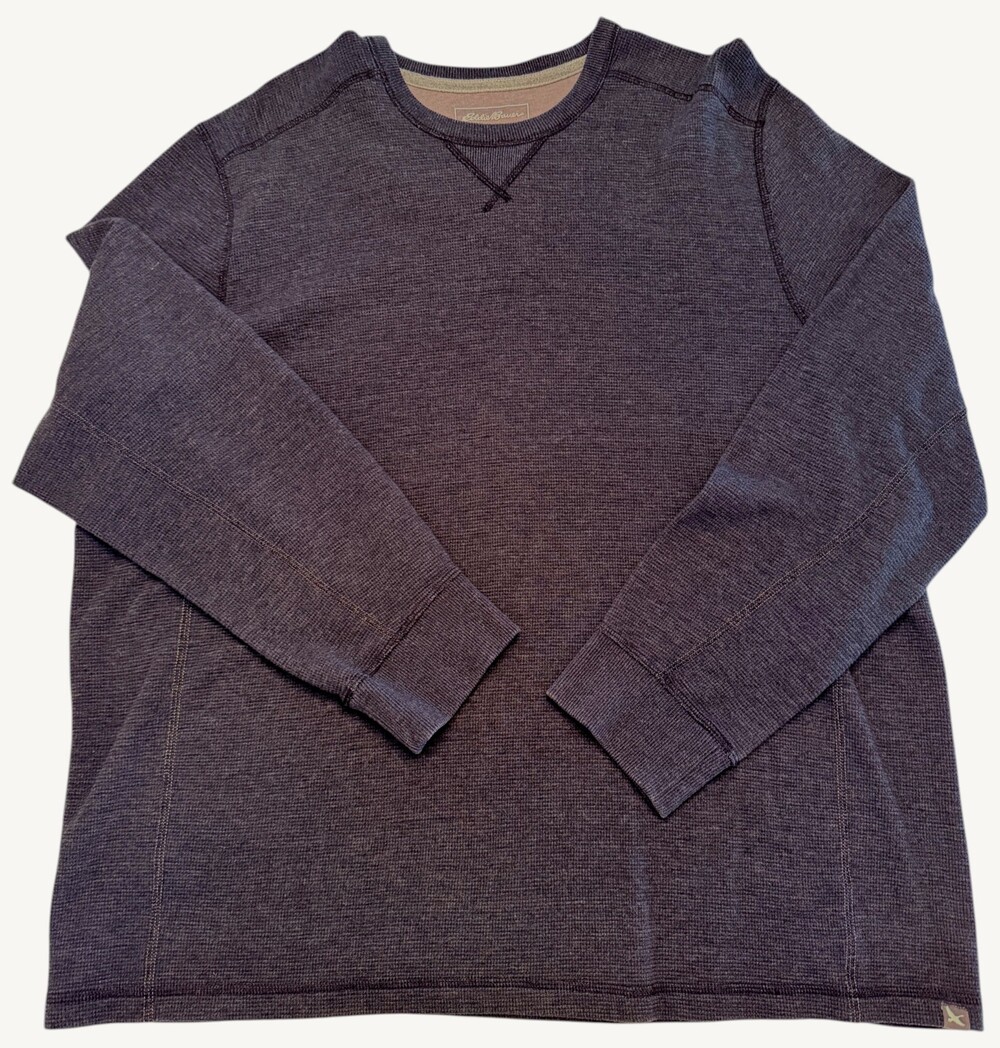 Eddie Bauer Outdoor Men’s 2XL Textured Crewneck Sweatshirt Charcoal Gray